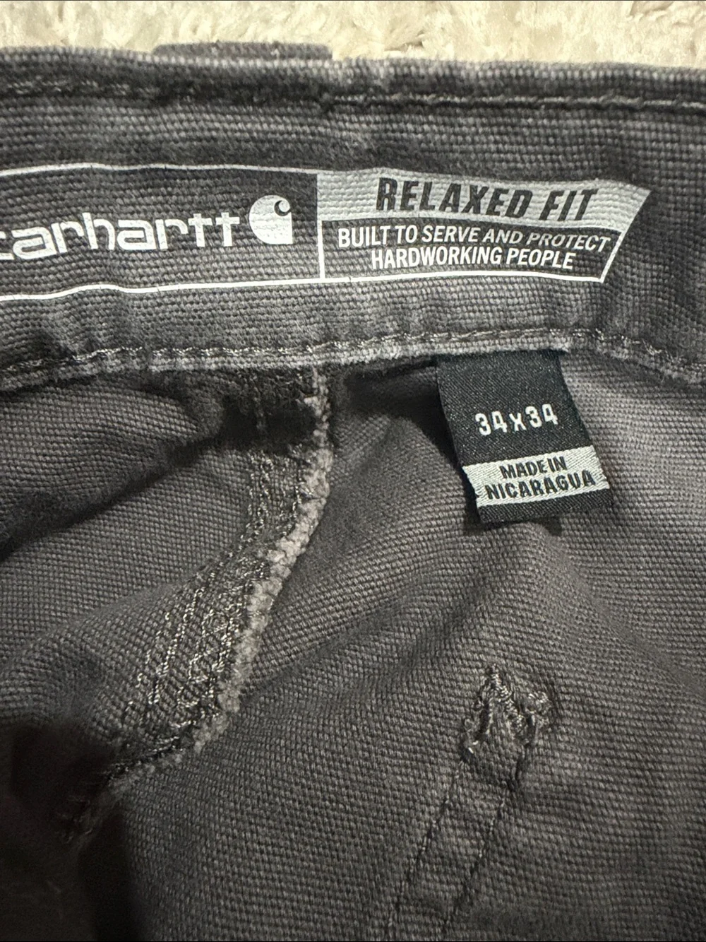 Carhartt Dark Gray Work Pants with Patch Pocket